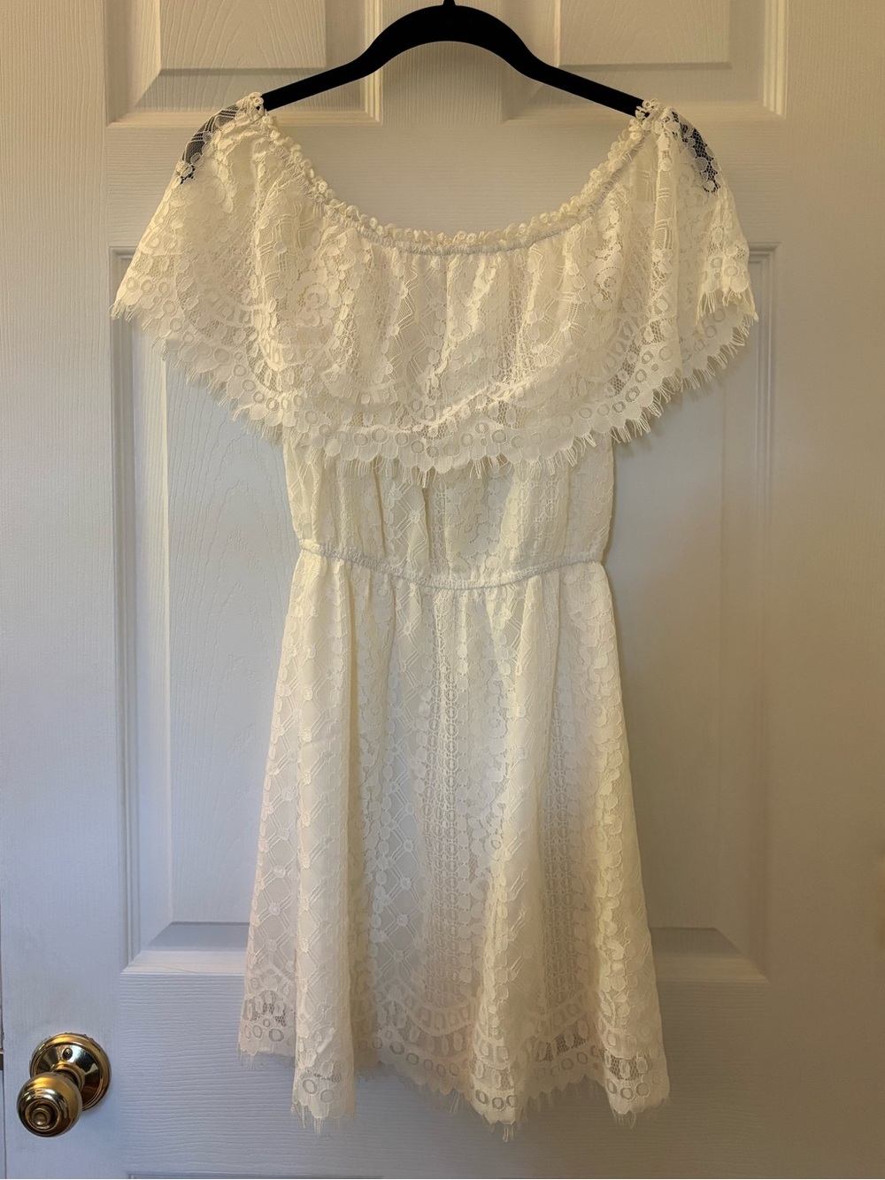 B.B Dakota Off-Shoulder White Lace Dress